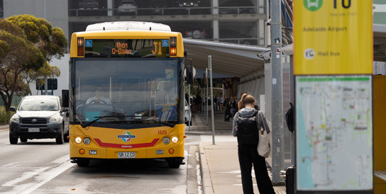 Arrive by public transport at Adelaide Airport 