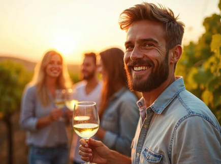 A group of people exploring Adelaide's wine scene