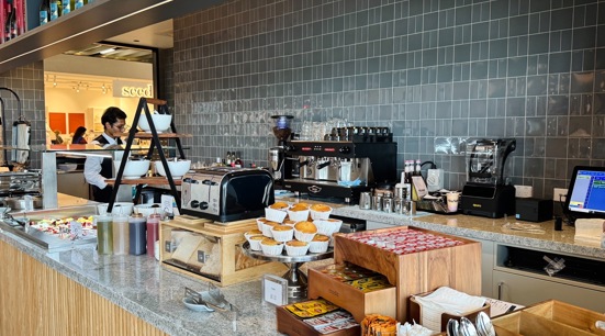 buffet food on long table