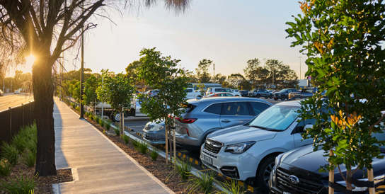car park at sunrise